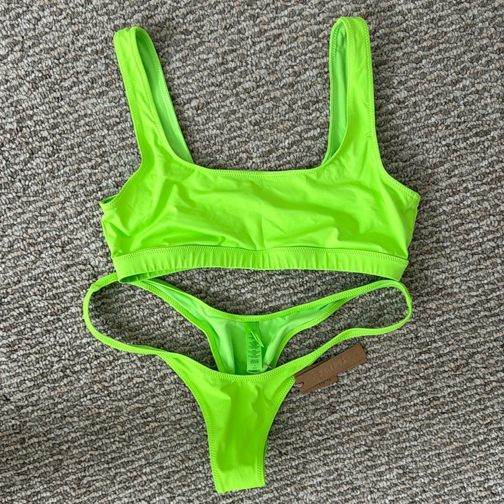 SKIMS NWT Neon Green Micro Bottom Size L